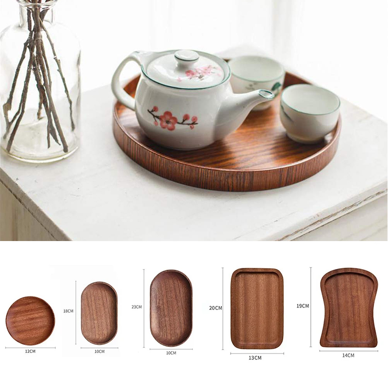 Walnut Wooden Tray Ins Wind Sm - Coffee Tea Japan 评论和价格