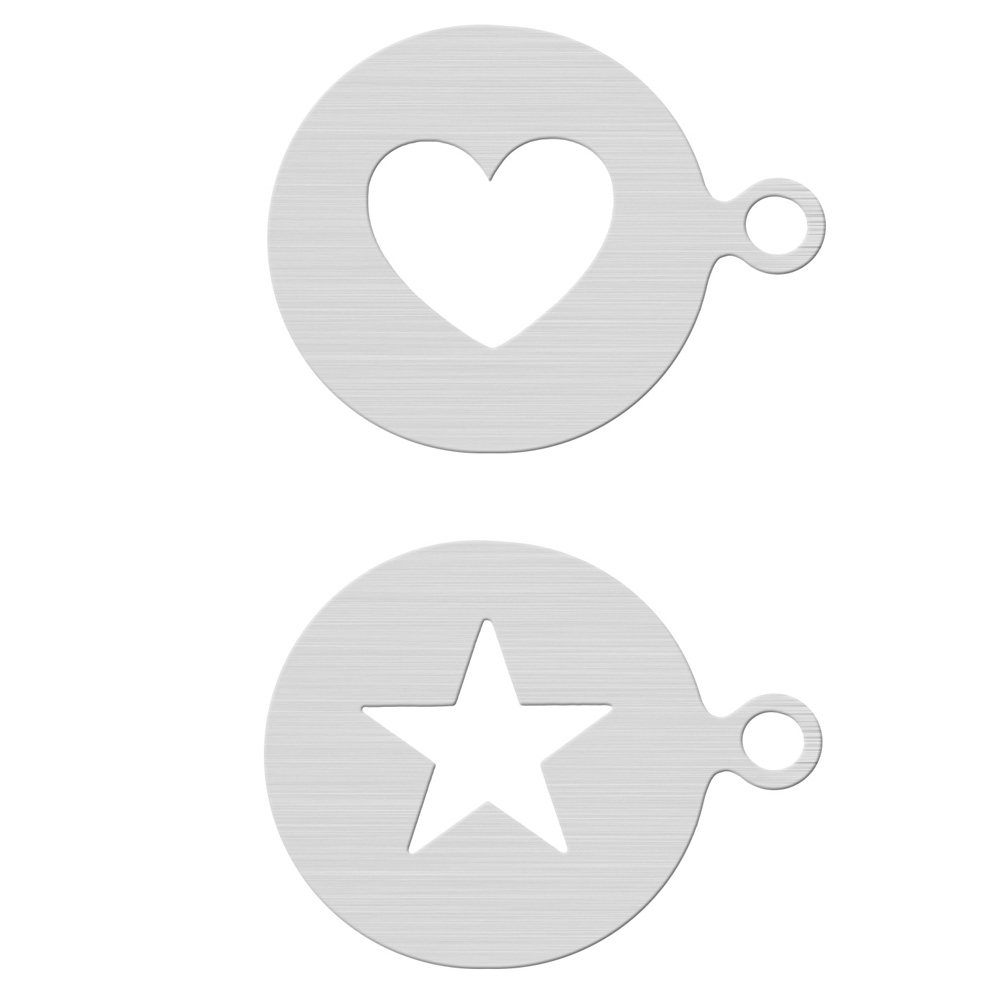 2Pcs Stainless Steel Coffee St - Coffee Stencil Art 评论和价格