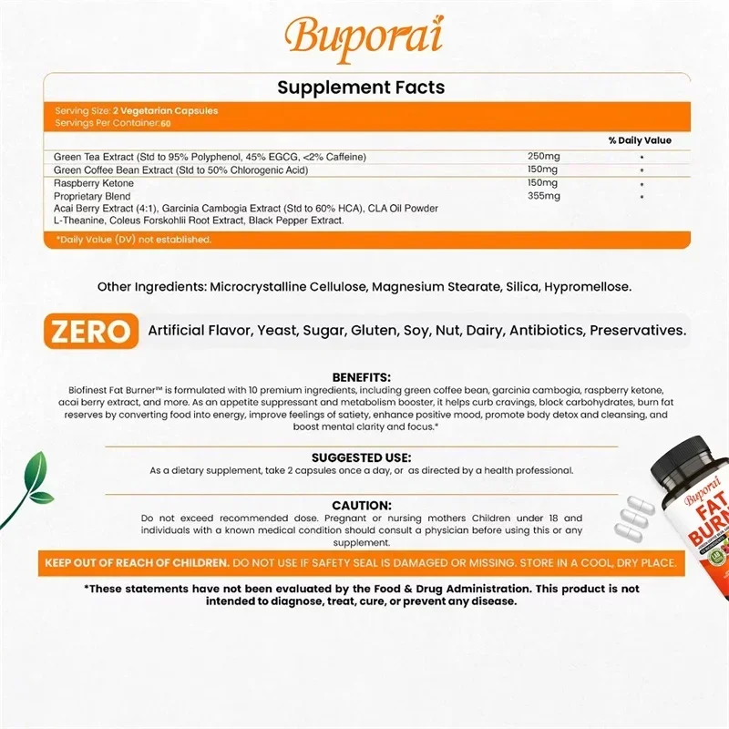 Fat Burner Capsules - Healthy  - Coffee Tea For Weight Loss 评论和价格