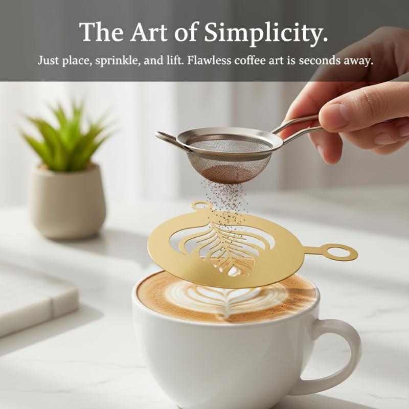 4Pcs Stainless Steel Coffee St - Coffee Stencil Art 评论和价格