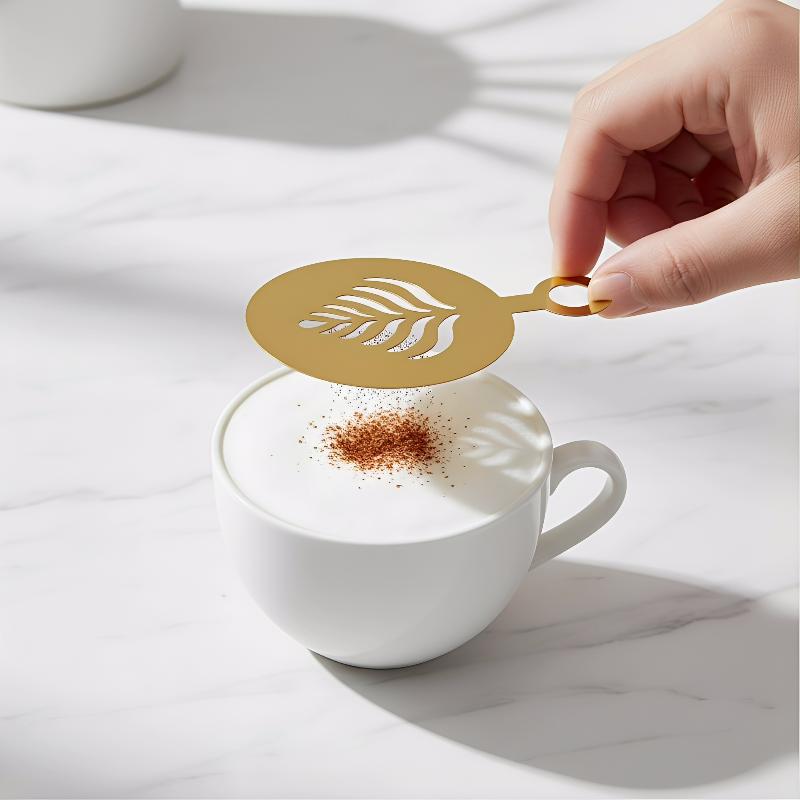 4Pcs Stainless Steel Coffee St - Coffee Stencil Art 评论和价格