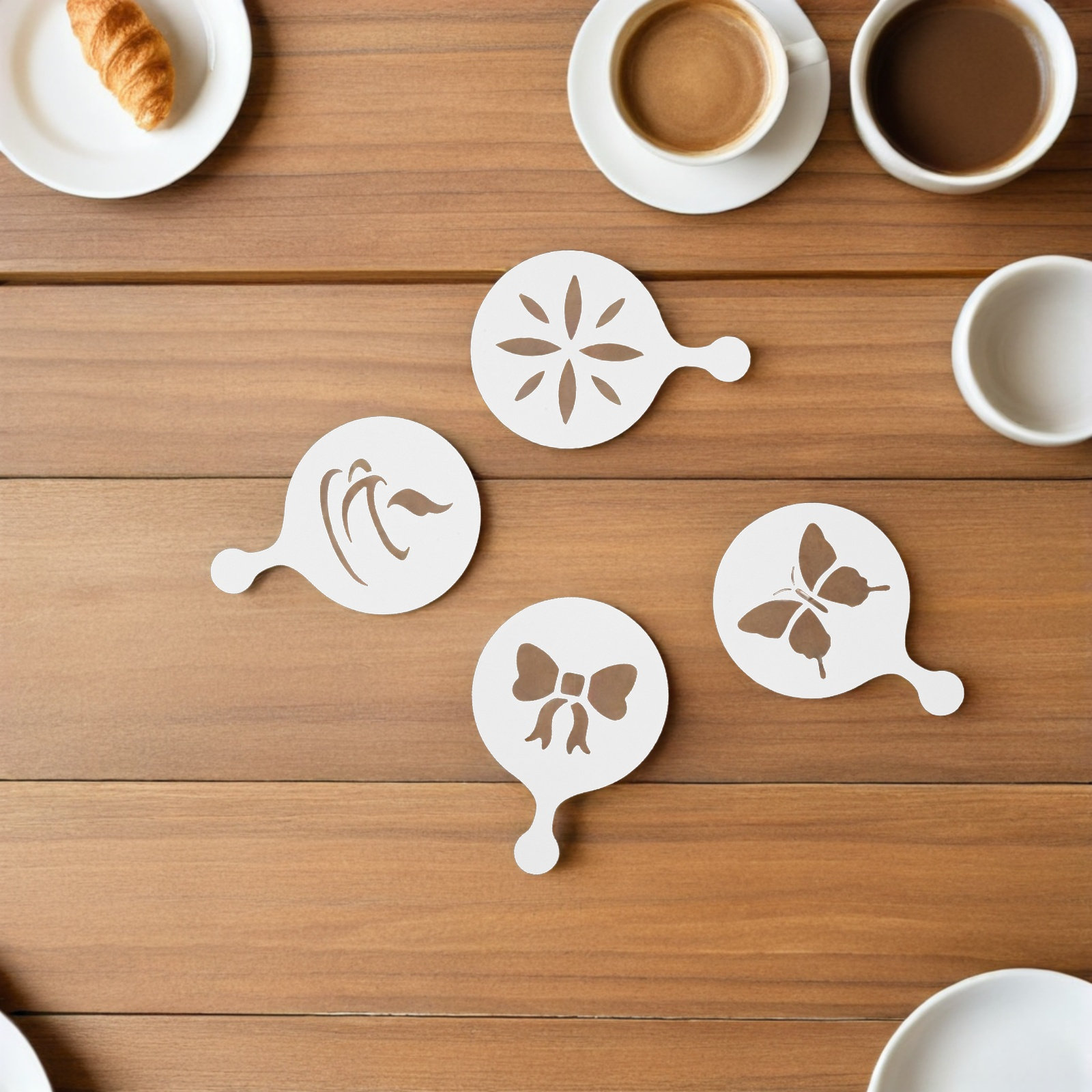 8Pcs Coffee Latte Art Stencils - Coffee Stencil Art 评论和价格