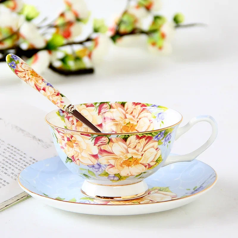 Pink Blue Flower Bone china Co - Coffee Tea Creamer 评论和价格