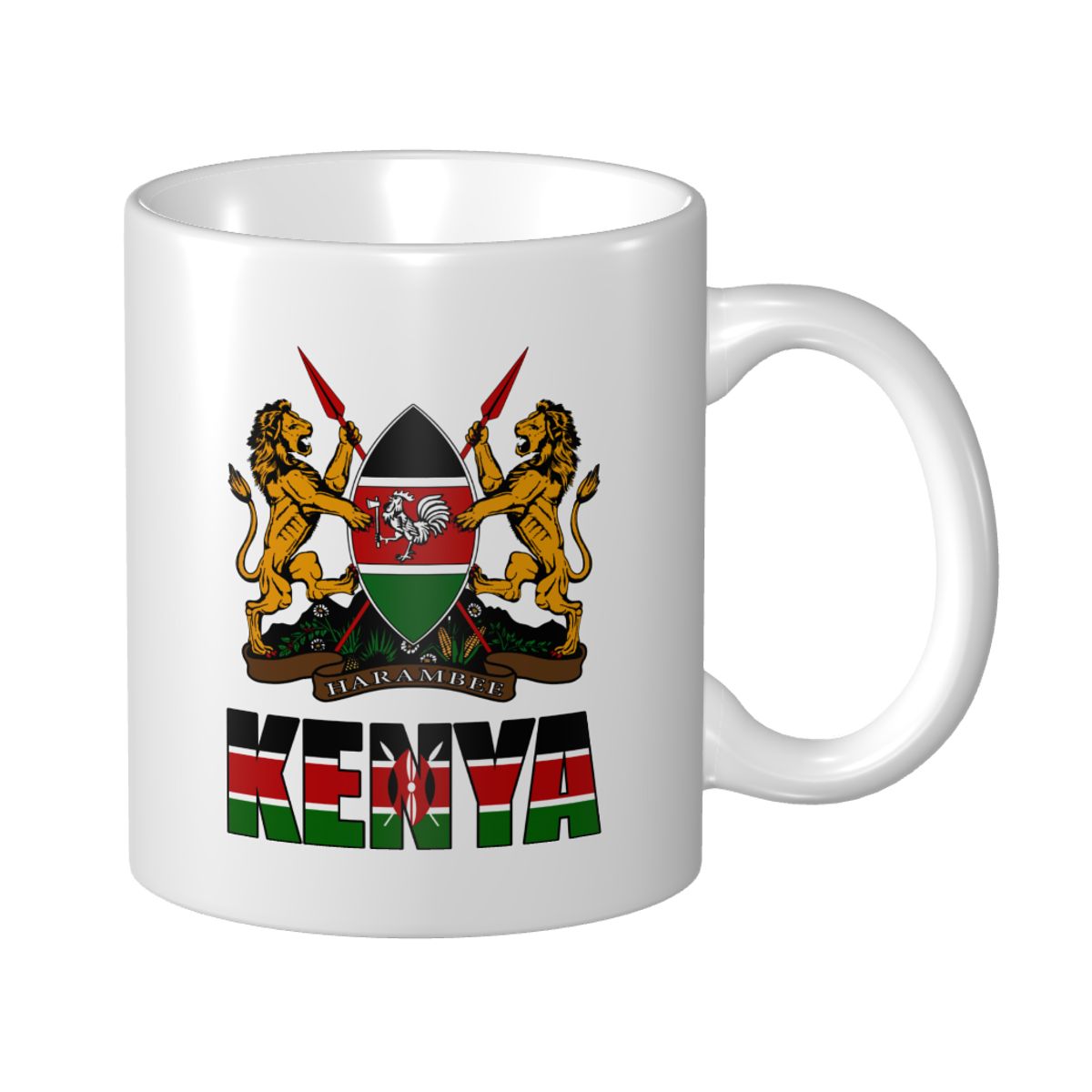 Mark Cup Mug Kenya Letter Flag - Coffee Tea Kenya 评论和价格