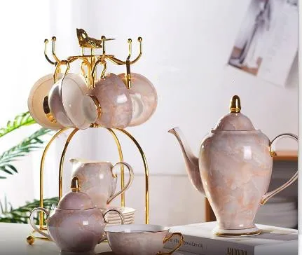Marble Bone China Coffee Set M - Coffee Tea Creamer 评论和价格