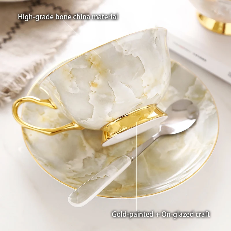 Marble Bone China Coffee Set M - Coffee Tea Creamer 评论和价格
