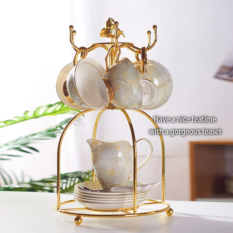 Marble Bone China Coffee Set M - Coffee Tea Creamer 评论和价格