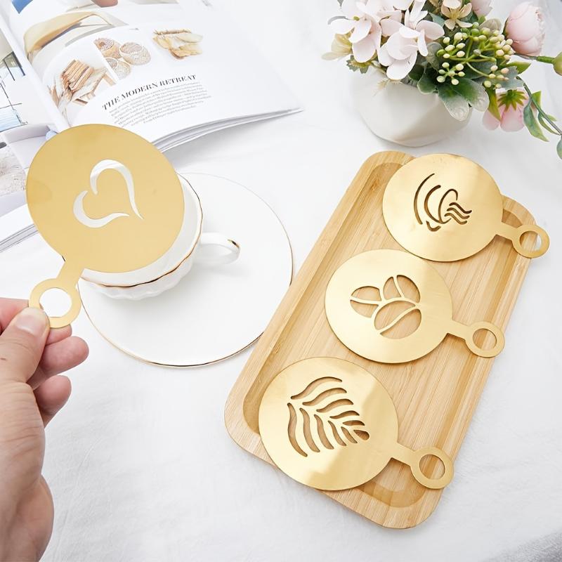 4Pcs/Set Stainless Steel Coffe - Coffee Stencil Art 评论和价格