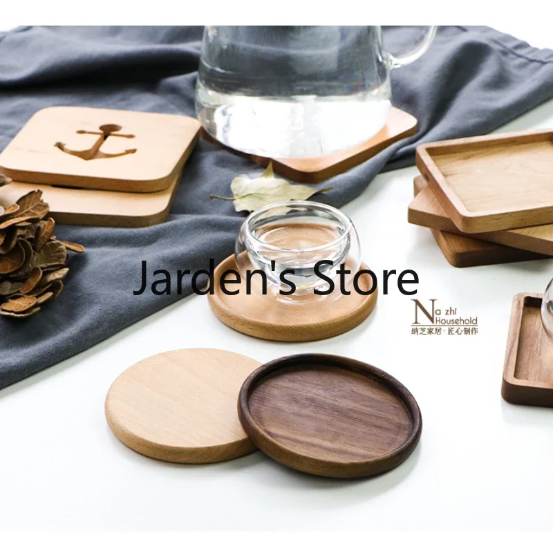 1PC Wood Coasters Walnut Beech - Coffee Tea Japan 评论和价格