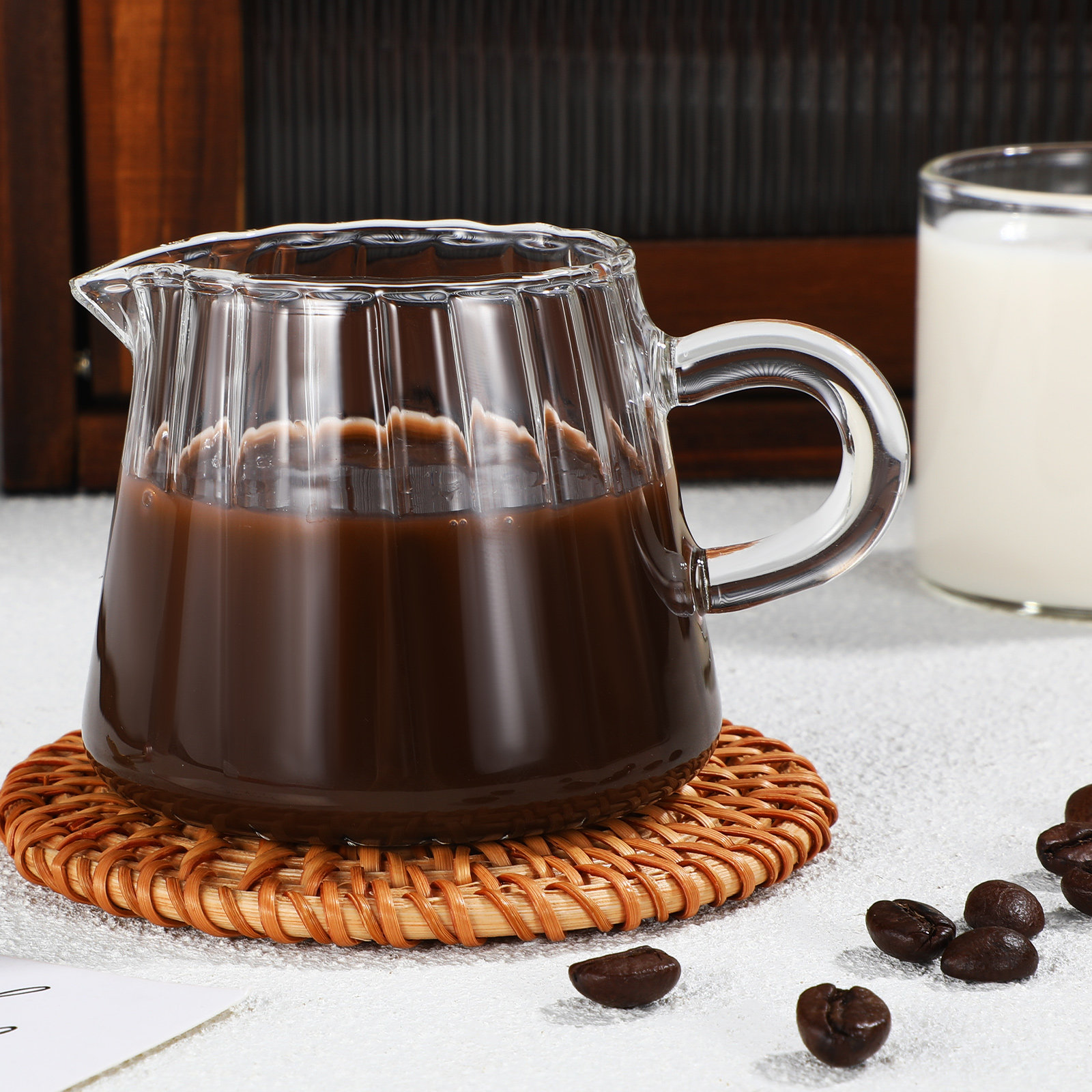 Glass Creamer Pitcher Sturdy M - Coffee Tea Creamer 评论和价格