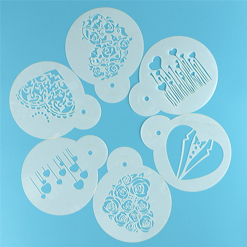 Aomily 6pcs/Set Valentine's Da - Coffee Stencil Art 评论和价格