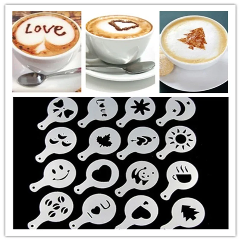 16Pcs/Set Coffee Mold Latte Ca - Coffee Stencil Art 评论和价格