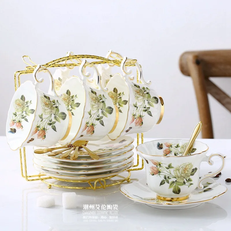 Bone China Coffee Set Camellia - Coffee Tea Creamer 评论和价格