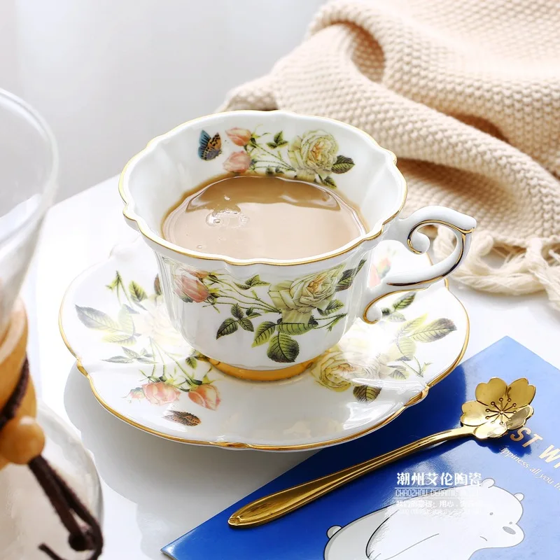 Bone China Coffee Set Camellia - Coffee Tea Creamer 评论和价格