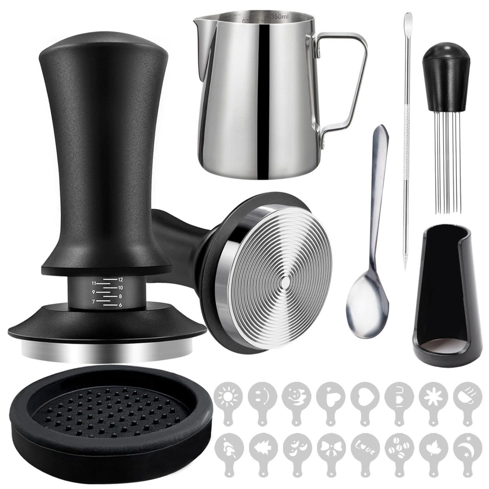 51mm Coffee Tamper Set 22PCS E - Coffee Stencil Art 评论和价格