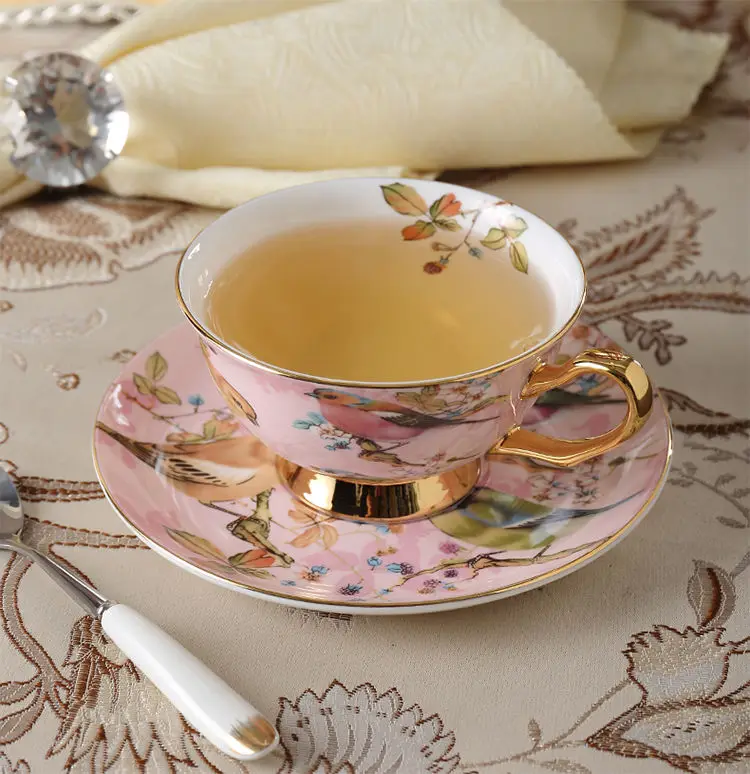 Bone china Coffee Cup Set Pink - Coffee Tea Creamer 评论和价格