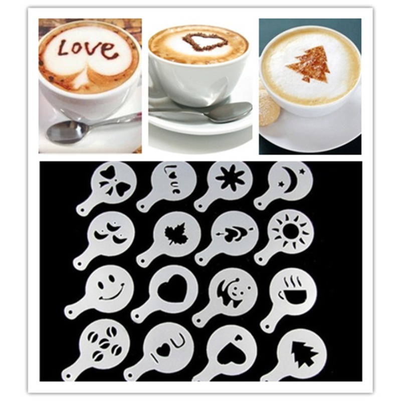 16Pcs Coffee Art Stencils Bari - Coffee Stencil Art 评论和价格
