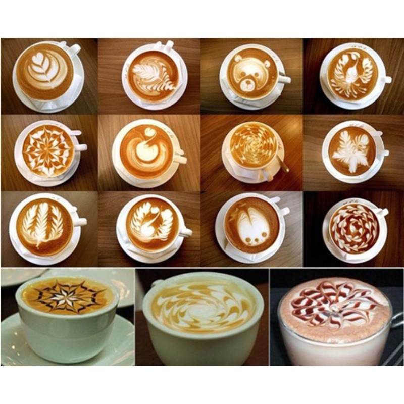 16Pcs Coffee Art Stencils Bari - Coffee Stencil Art 评论和价格